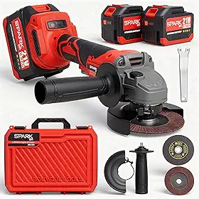 Esmerilhadeira Profissional 21V Brushless Spark BR AMG-ES01 Sem Fio 2 Baterias 850W 9800RPM Maleta e Acessórios