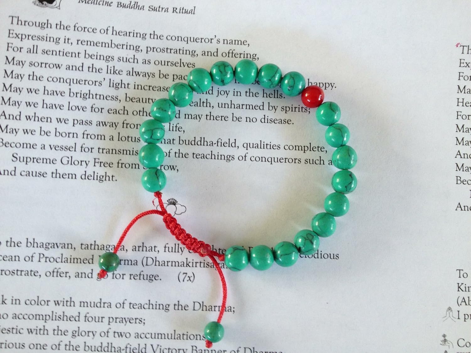 Turquoise Wrist Mala/Bracelet for Meditation Coral Spacer