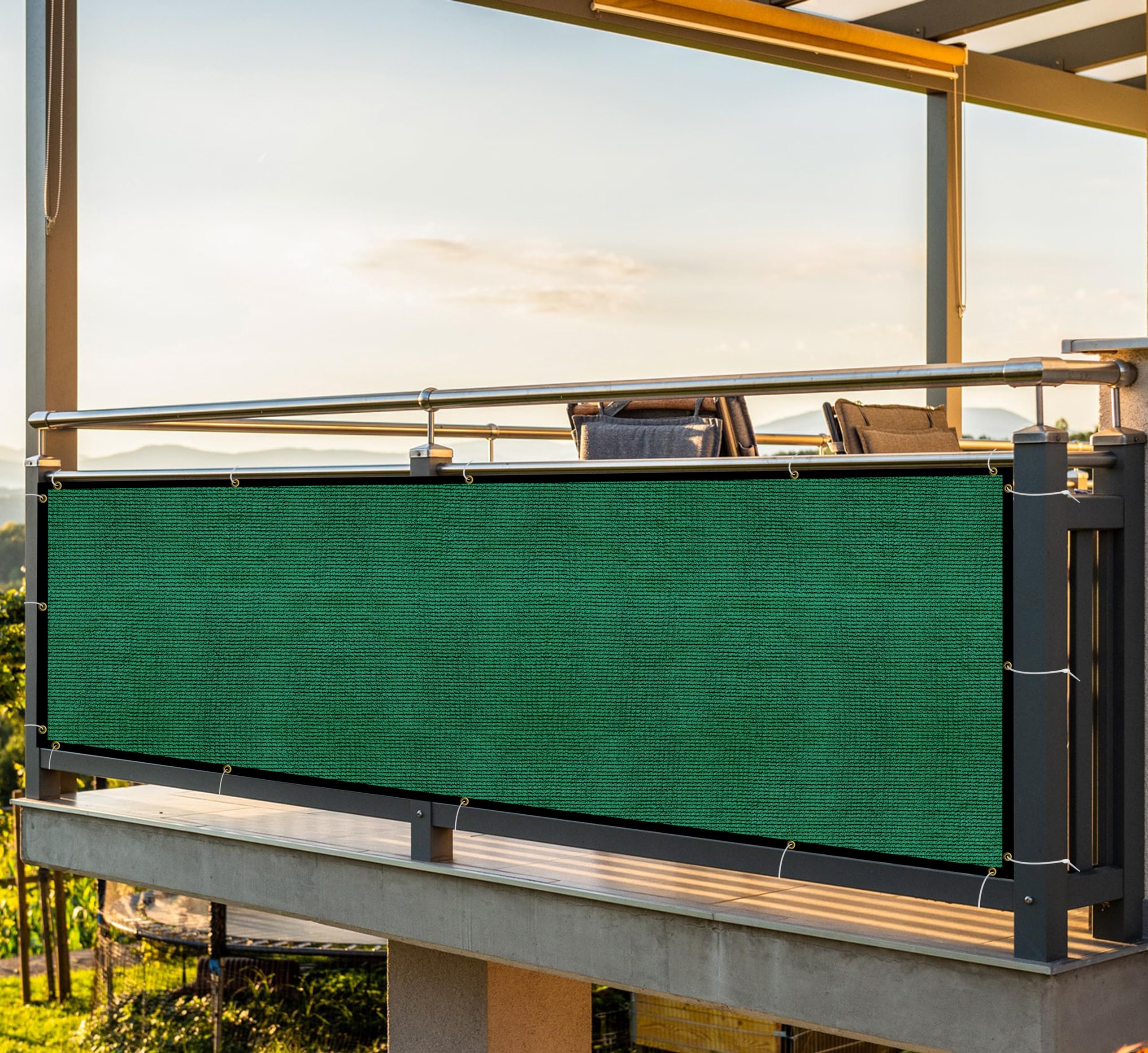 HDPE Fabric with PP Band Baby Kids Safety Net Protector for Balcony & Staircase Railing Guard,Balcony Stairway Net Baby Safety Products for Indoor&Outdoor(Green Black Color, 0.80X1 MTR)-image-8