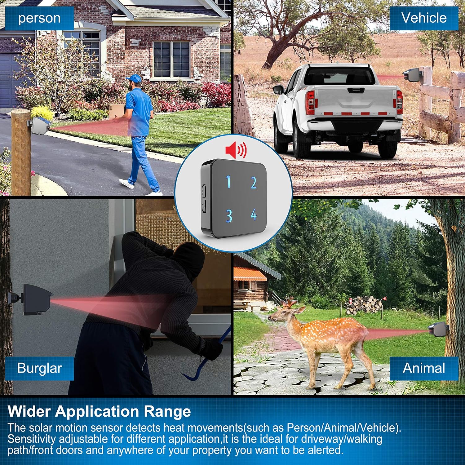 One-Day Sale: Up to 40% Off 1/4Mile Solar Driveway Alarm System-Up to 50FT Wide Sensor Range 3 Adjustable Sensitivities-Fully Weatherproof Outdoor Motion Sensor&Detector DIY Security Alert System Black Friday - 50% OFF 1/4Mile Solar Driveway Alarm System-Up to 50FT Wide Sensor Range 3 Adjustable Sensitivities-Fully Weatherproof Outdoor Motion Sensor&Detector DIY Security Alert System
