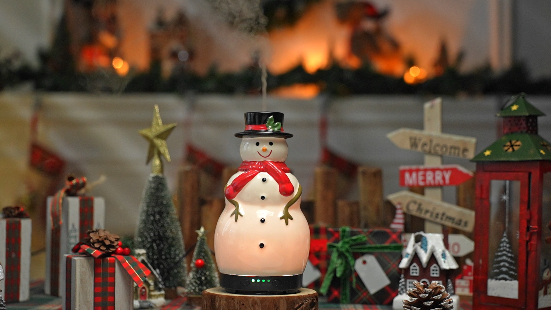 Amazon.com: Rossesay Christmas Essential Oil Diffuser 120ml