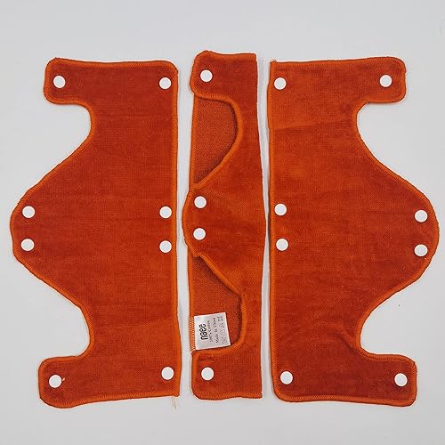 Miniatura 3 de Banda para el sudor de gran color naranja, reutilizable, lavable, forro de algodón de rizo a presión, 9 unidades por paquete