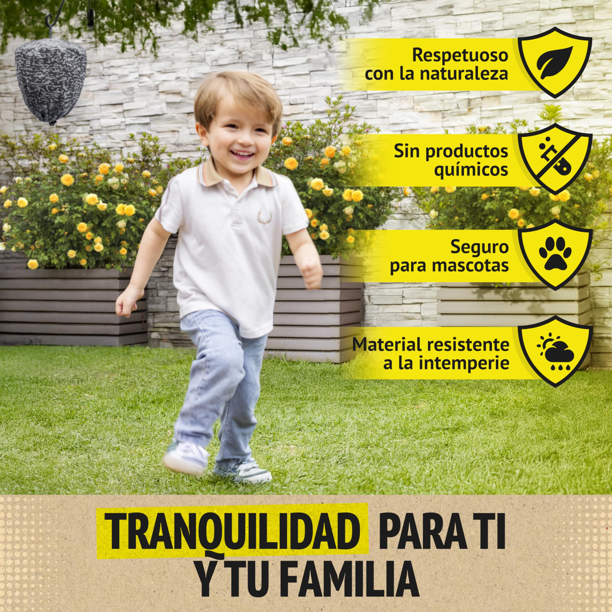 Waspinator Ahuyentador de Avispas - 2 Pack, Repelente Natural para Colgar en Jardín y Patio, Señuelo de Nido Impermeable y Resistente a Todo Clima, Repelente Natural de Avispones