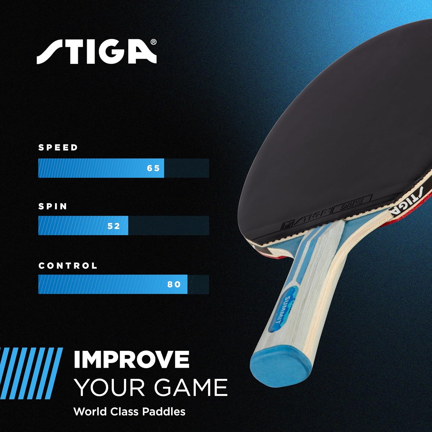 STIGA Ping Pong Paddles - 2mm Tournament-Approved Sponge - Flared Handle for Enhanced Control - Competitive Table Tennis Racket for Family Fun - Multiple Styles & Performance Levels Available