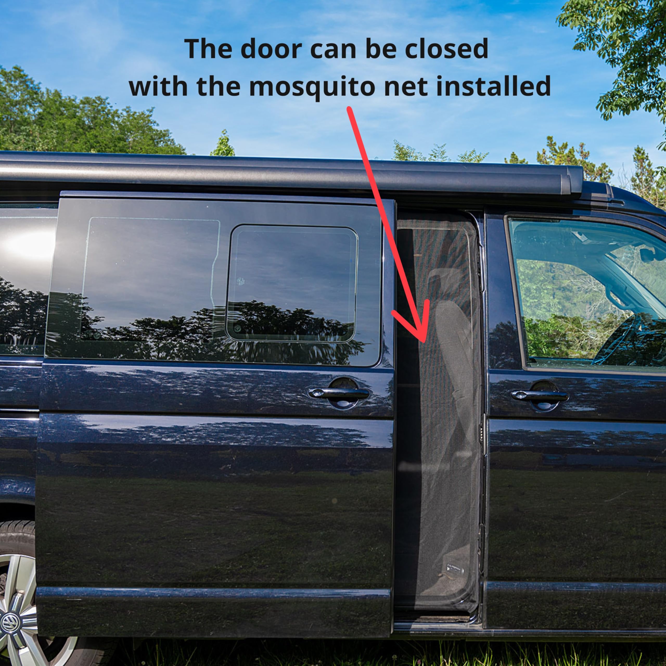 Mosquitera Furgoneta Camper magnética FUTURA8, Puerta Lateral corredera, Compatible con VW T4 T5 T6, Tourneo, Vito, Duncan, Red antimosquitos de Nailon Transpirable, fácil instalación