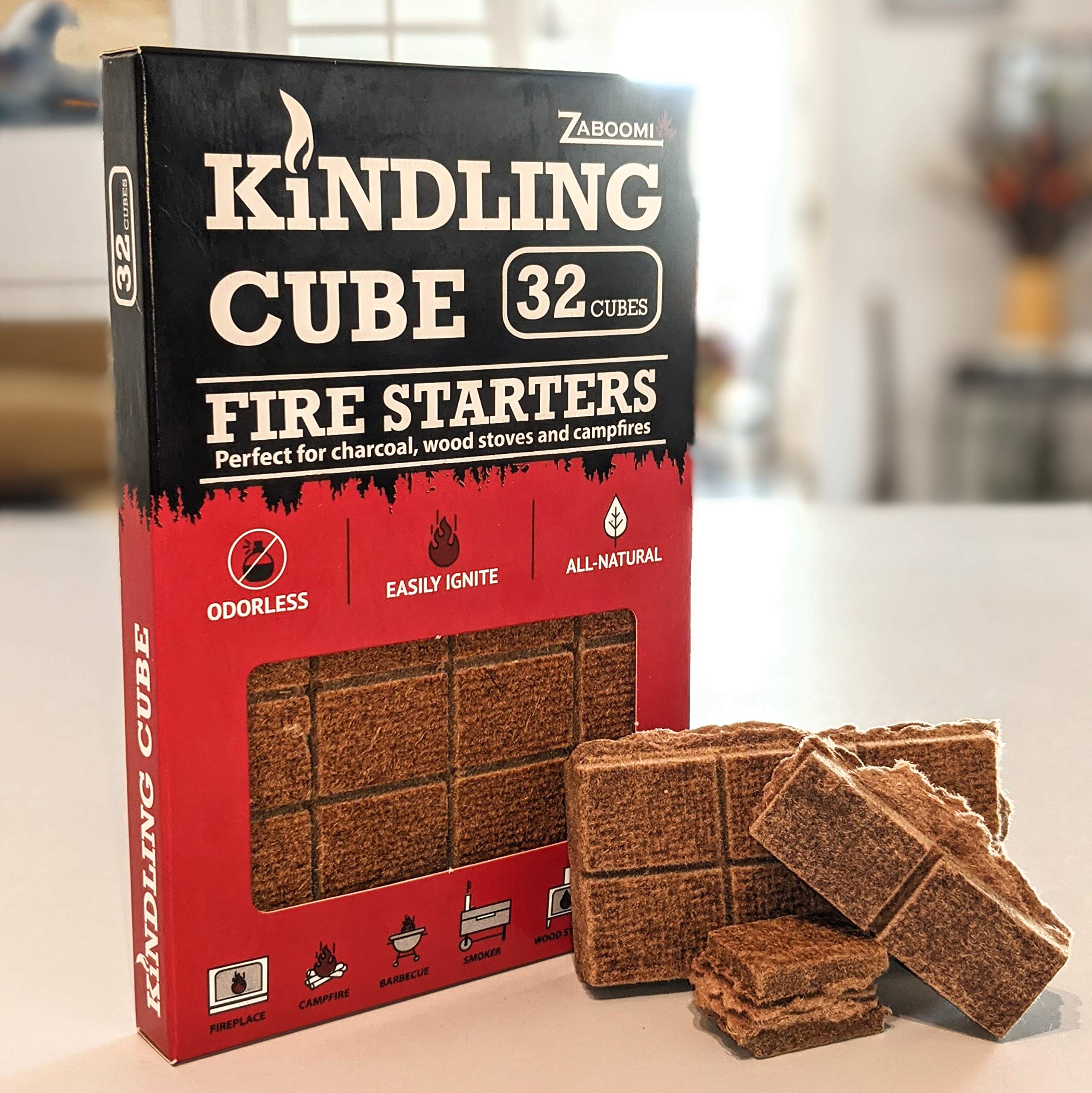 Kindling Cube Charcoal Fire Starter 32, Essential Outside, Inside Quick