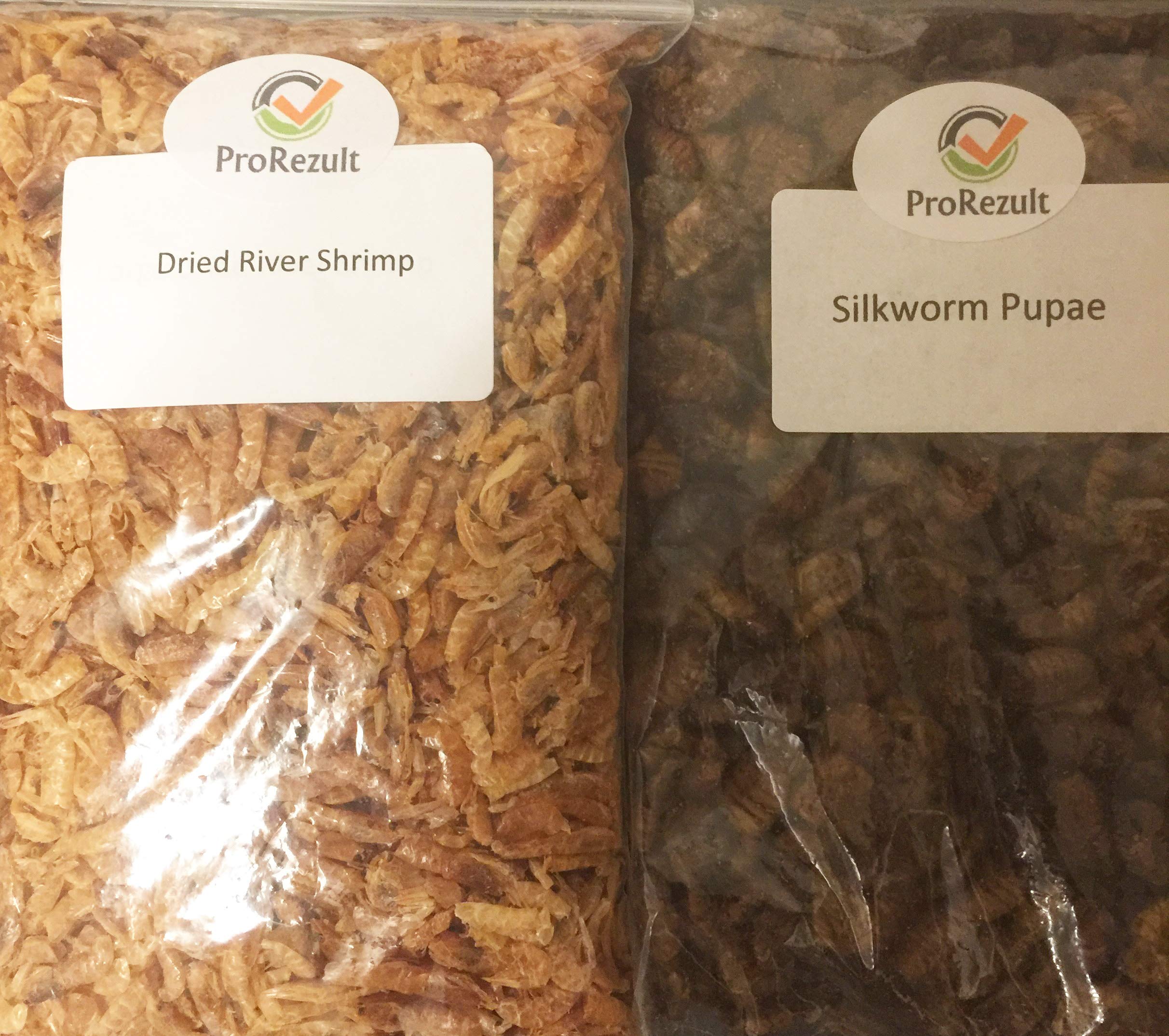 Silkworm Pupae and River Shrimp Koi Pond Fish Food Premium Natural Dried River Shrimp and Silkworm Treats Turtle and Terrapin