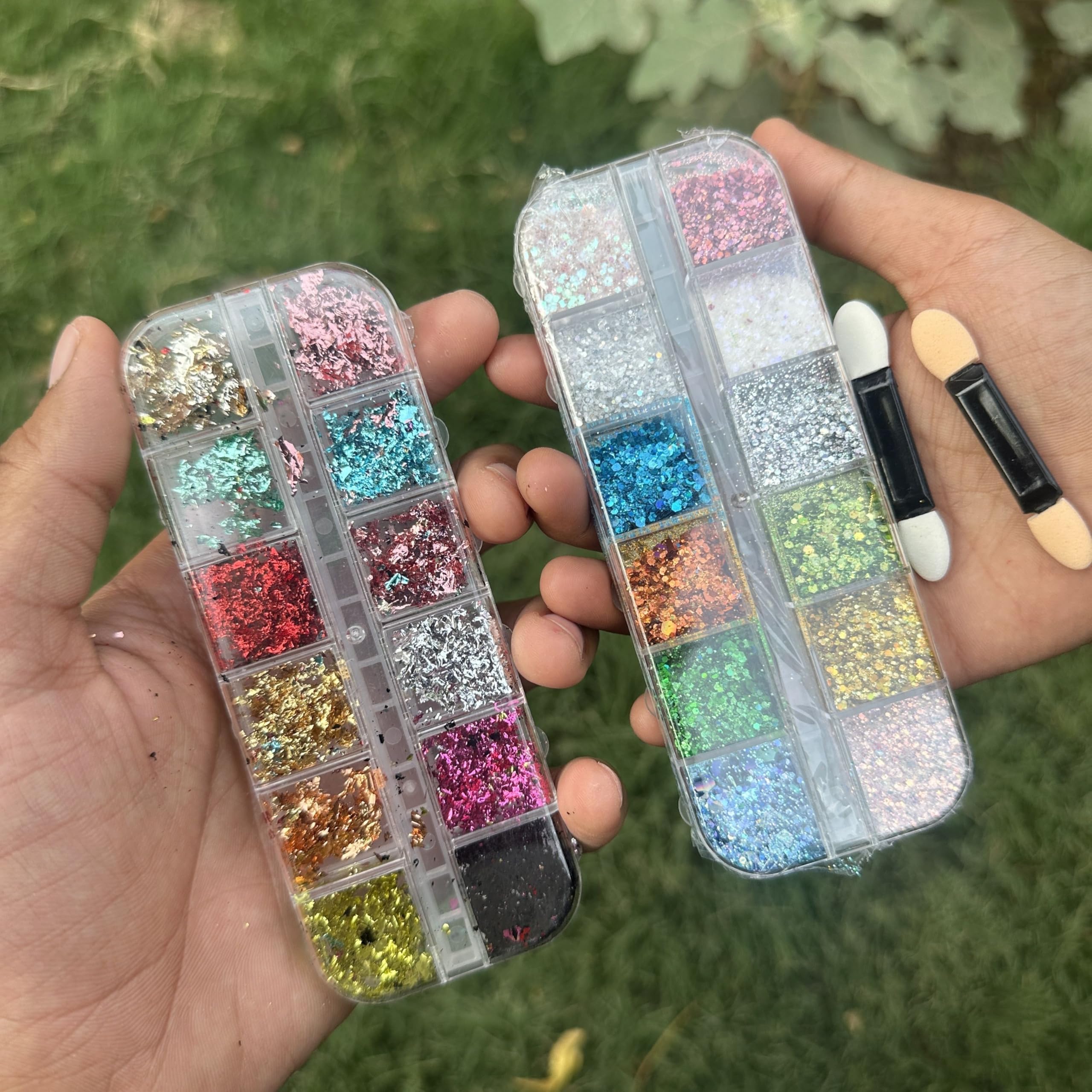 SCH' 12 Foil Grid and 12 Holographic Grid Nail Art Accessories with durable materials perfect for beginners and professionals.-image-32