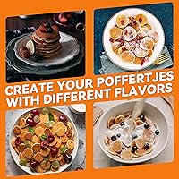 Vista 5 de Baker's Friend Mini máquina para hacer panqueques, mini plancha holandesa para panqueques, sartén eléctrica Poffertjes de 14 cavidades, ideal