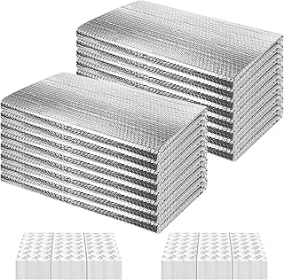 16P Garage Door Insulation Panels Kit 0.24"T Double Bubble Reflective Aluminum Foil 6MM Sheet Thermal Pre-Cut Insulation Shield 120 Tapes Winter Clod and Summer Heat for Garage Wall (20.5" x 54")