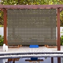 Patio Paradise Shades Roll Up Outdoor 4Wx5H Roller Shade Exterior Patio Blinds for Outside Porch Deck Balcony Pergola Carport, Brown Hollow Out
