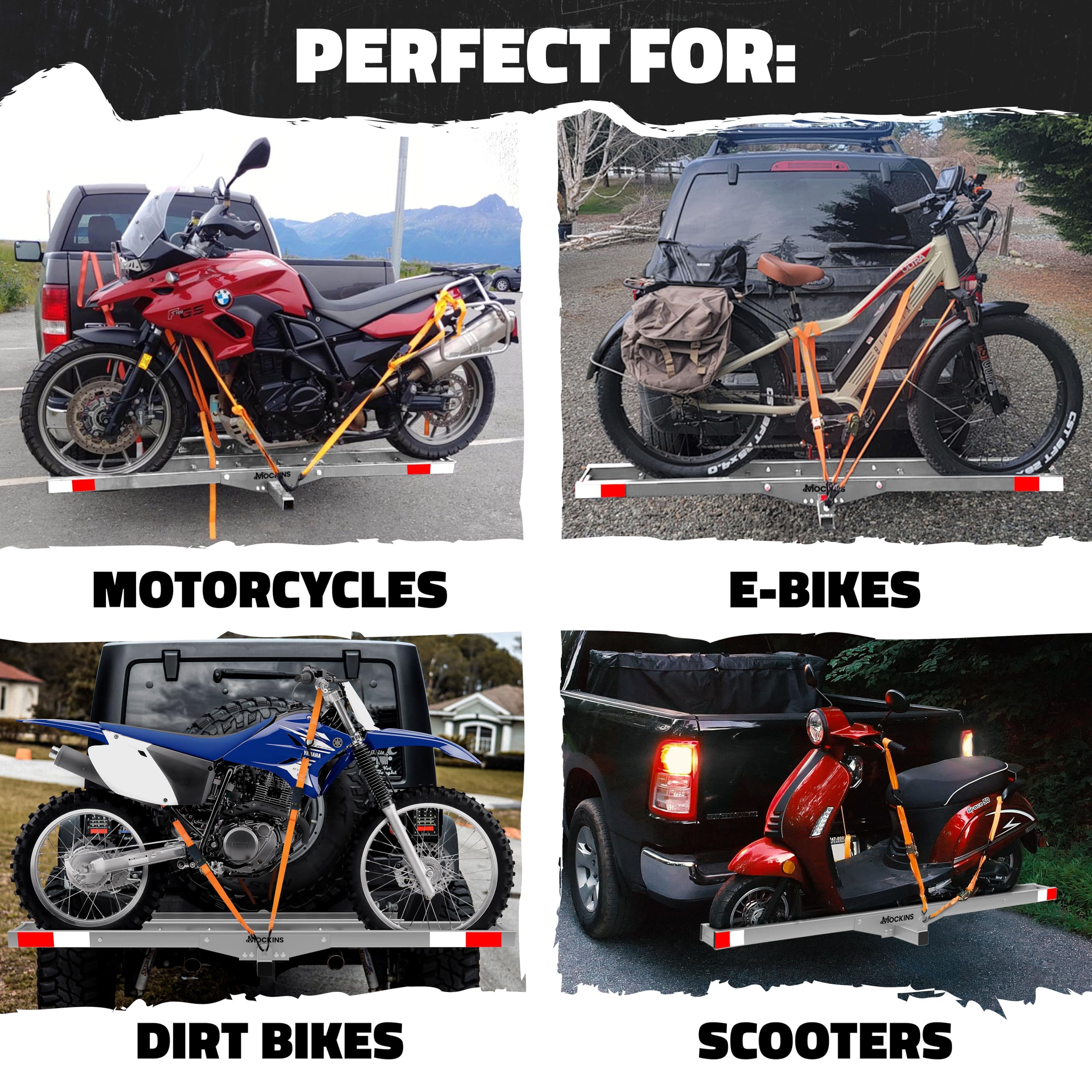 早い者勝ち　送料込み　ヒッチカーゴ Amazon.co.jp: Mockins 傾斜防止 73インチ オートバイヒッチ