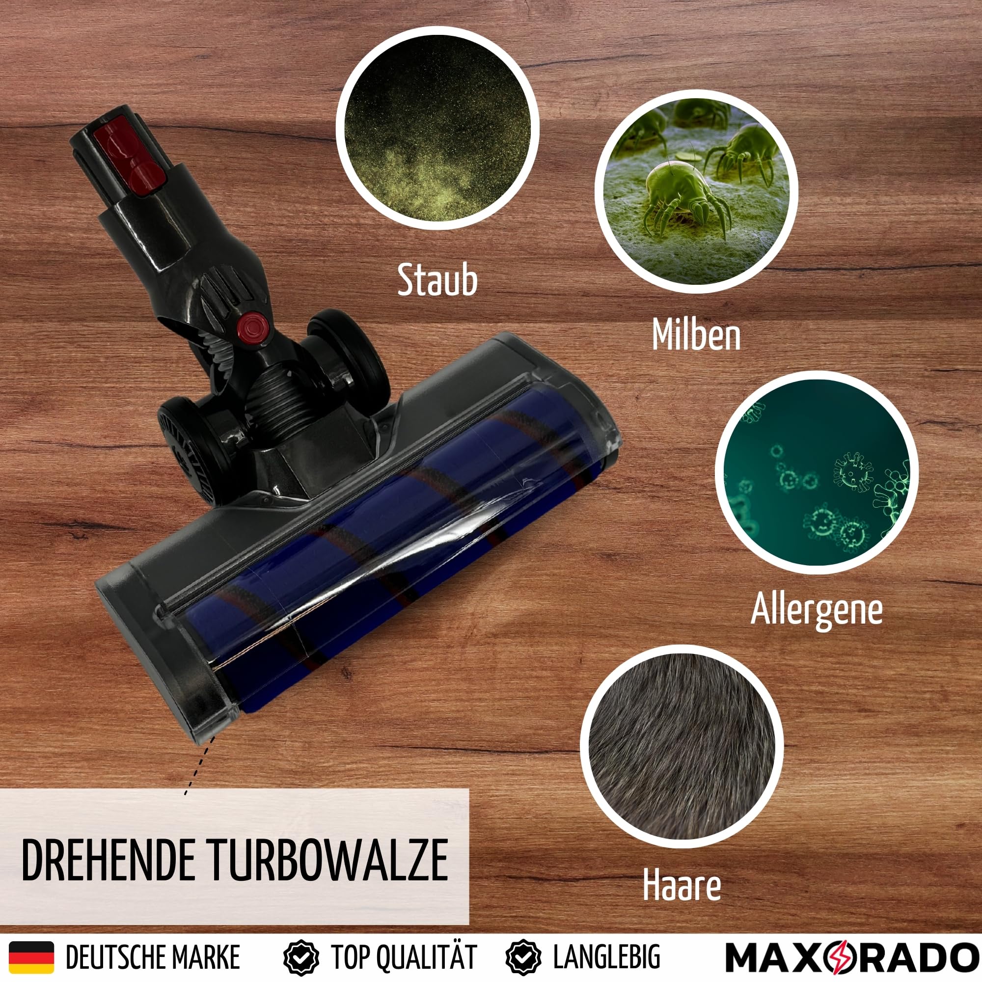 Softroller Turbobürste Staubsauger Düse Turbodüse für Dyson V7 V8 V11 V15 Absolute Serie Turbo Bürste Staubsaugerdüse Bodendüse