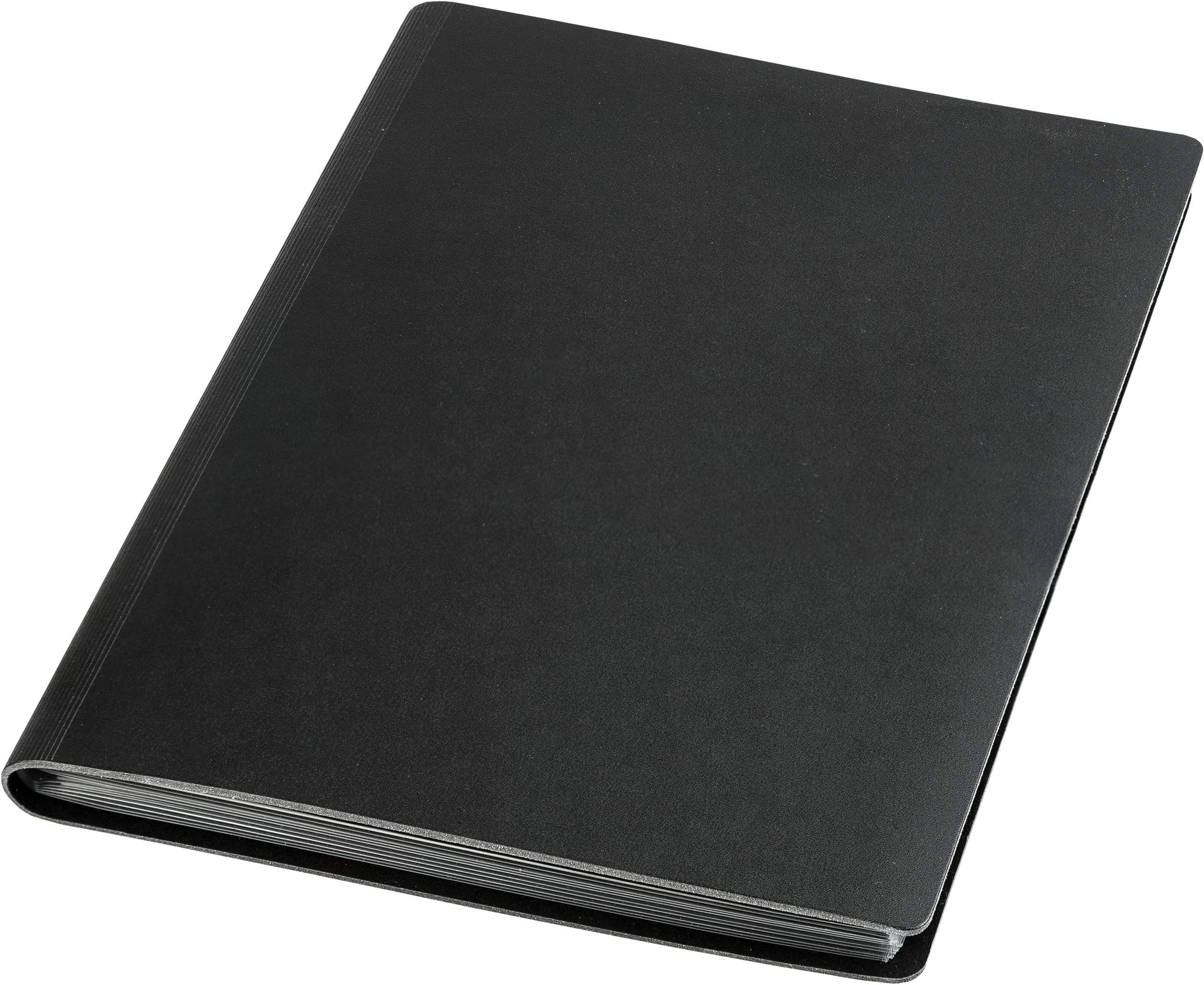 Prat Pampa – Presentation Album (A4 +), 24 x 32 cm with 12 fixed Fixed Crystal Laser Sleeves – Black