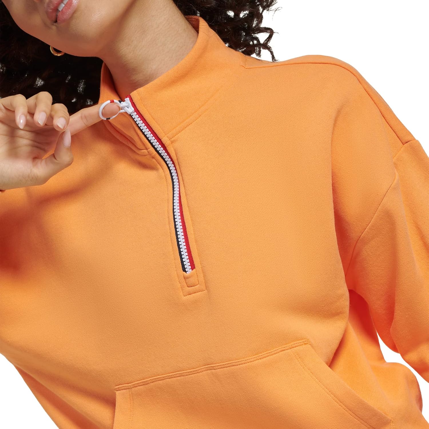 Tommy Hilfiger Women's Striped Quarter Zip Bungee Waist Pullover Sweatshirt - Image 4