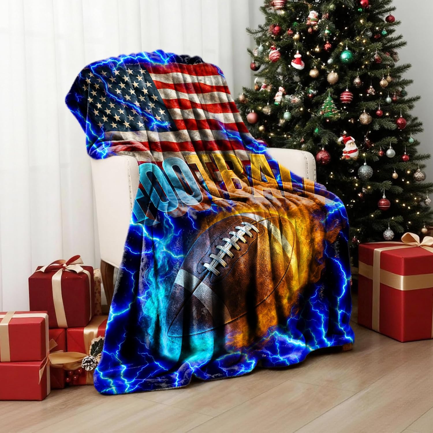 Blanket for Boys Girls Teens Kids, Soft Cozy Throw Blanket, Plush Fleece Blanket Blankets Accessories for Bed Couch Living Room Home (Football, 60"x50")