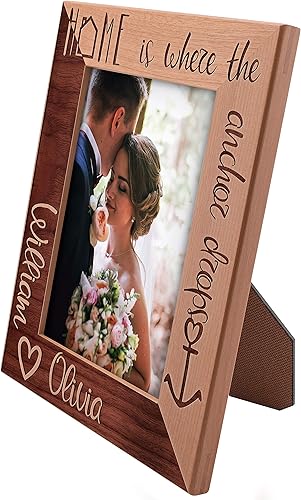 Miniatura 6 de Regalos del día de San Valentín para ella, marco de fotos personalizado de boda de 5 x 7 pulgadas, nuestro día de boda, regalos románticos de boda