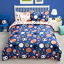 Joiedomi Kid Twin Comforter Set 5 Piece Ball Sports Bedding Set for Boys Girls Super Soft Microfiber Bed in a Bag with Comforter Sheets Pillowcase Sham | Super Soft, Bedding Set, Kid, Boys Girls, Bed in a Bag, Sheets, Pillowcase, Sham
