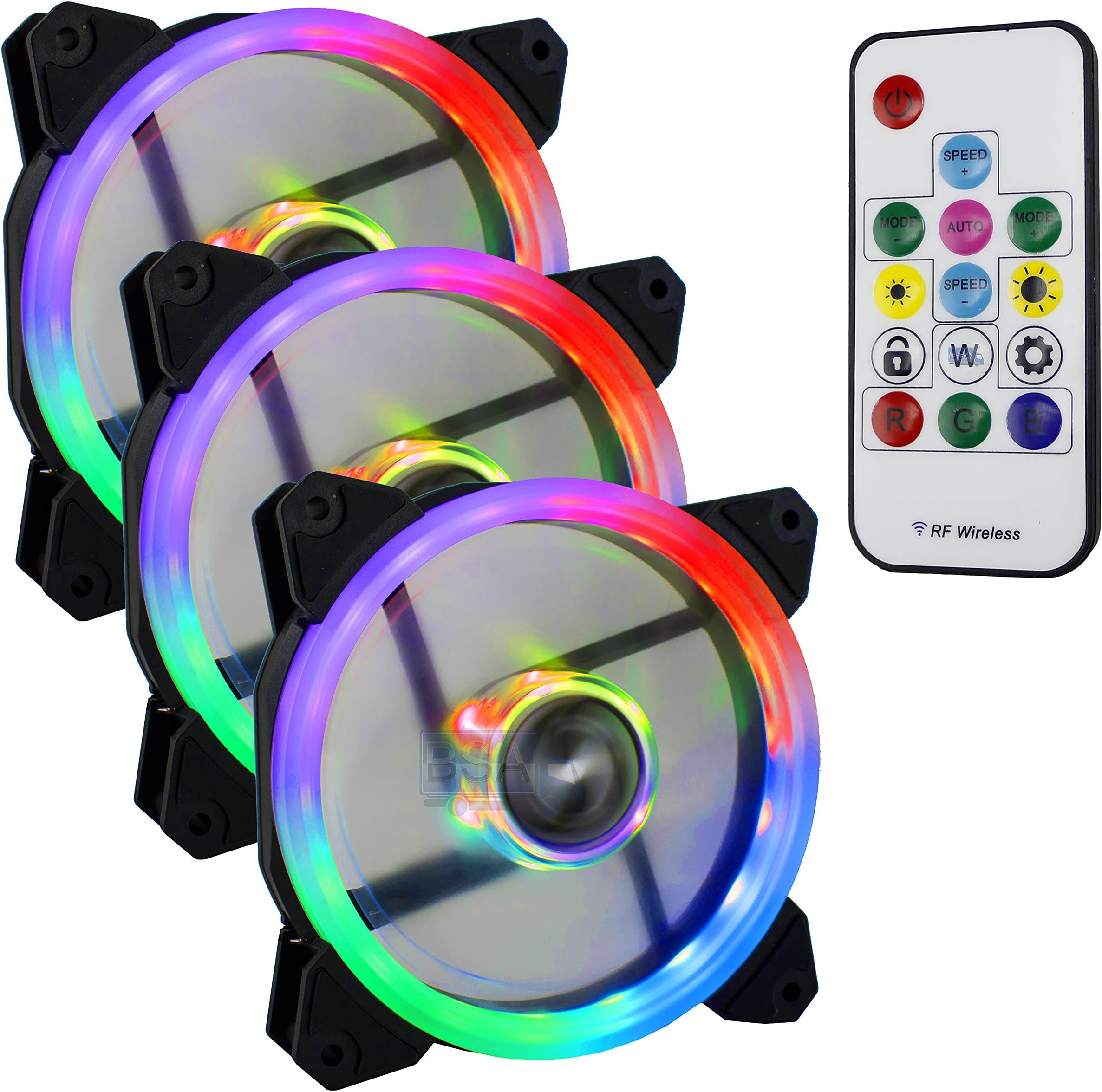 RGB LED Kit 3 Fans PC 120 mm + Remote Control + LED Strip 50 cm suranus su-rs03