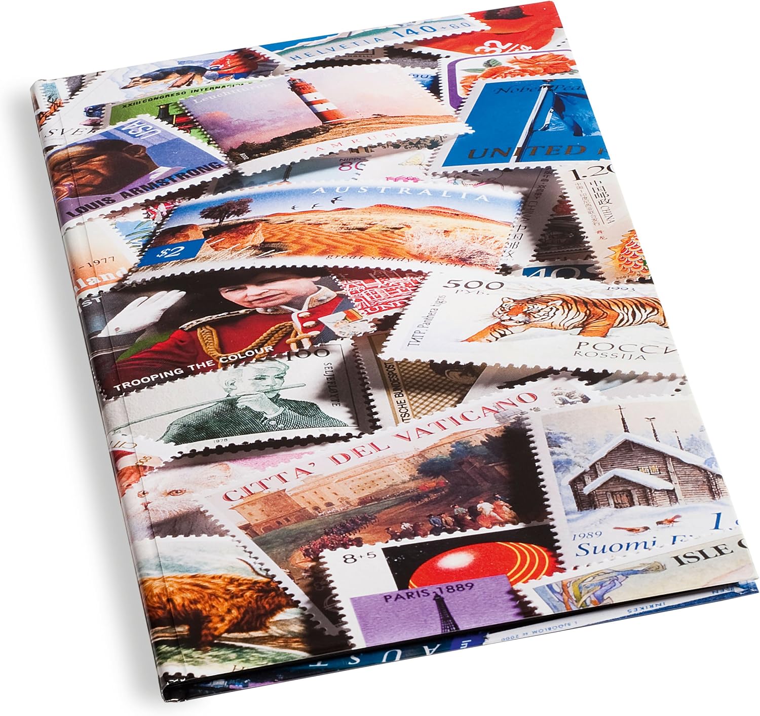 LEUCHTTURM1917 Stockbook DIN A4 with Stamps Motif, 16 Black Pages