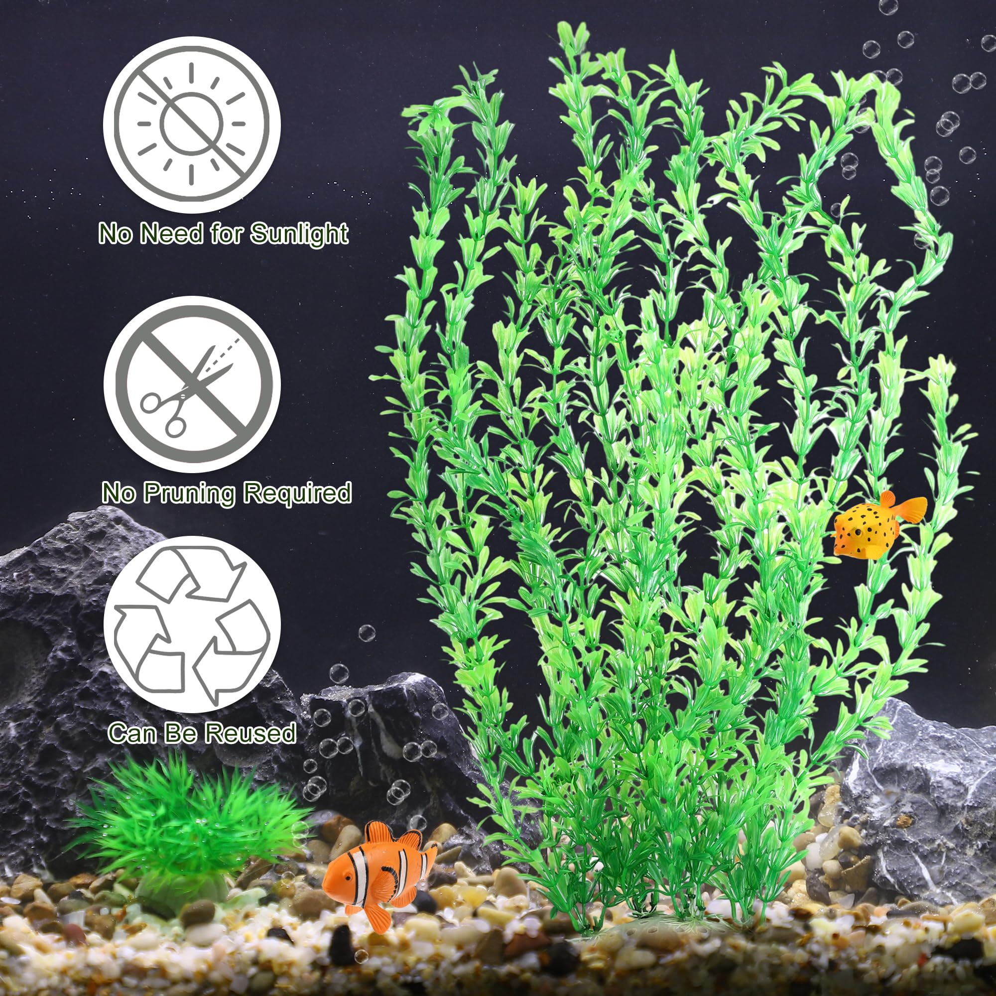 CAPASTEC Large Aquarium Plastic Plants, Tall Aquarium Plants - Image 4
