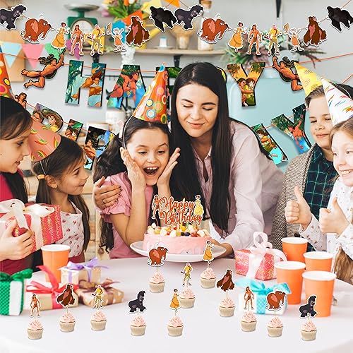 Vista 52 de Petr Pan Theme Birthday Party Supplies – Neverland Decoration Boys Girls – Includes Happy Birthday Banner, Cake Topper, Cupcake Toppers, Garland &