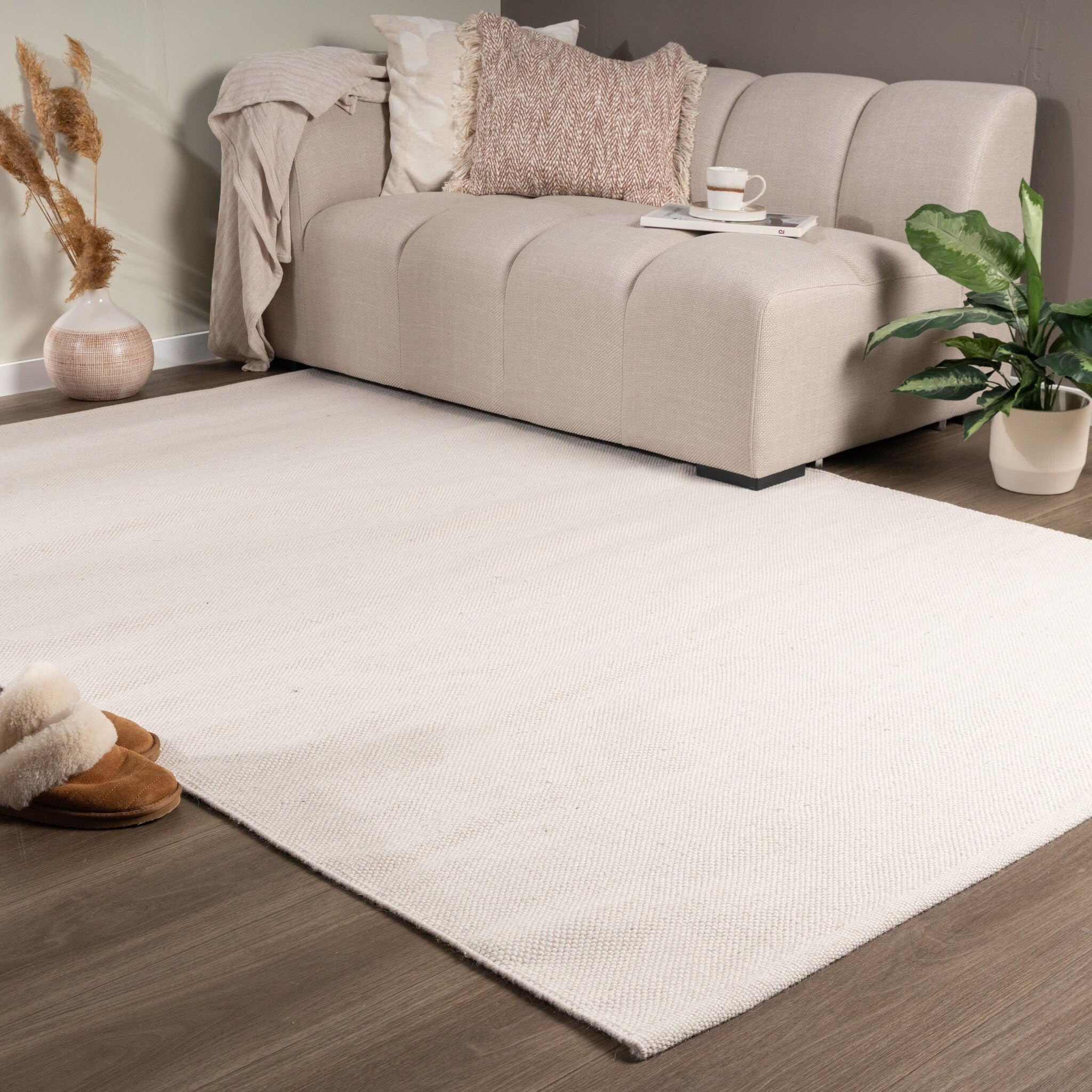 FRAAI | Home & Living Wełniany dywan – Reno Kremowy - Wełna, Bawełna - Nowoczesny, Rustykalny - Dywan