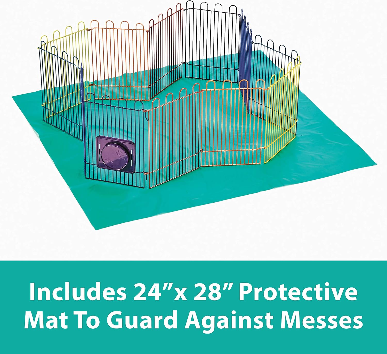 Kaytee CritterTrail Playpen with Mat for Pet Gerbils, Hamsters or Mice Blue Small