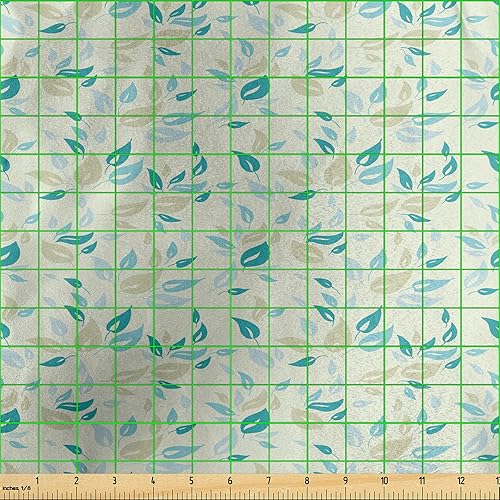 Miniatura 3 de Lunarable Garden Art Fabric by The Yard, Big Small Daisies Daffodils in Full Blossom in Spring Composition, Decorative Satin Fabric for Home