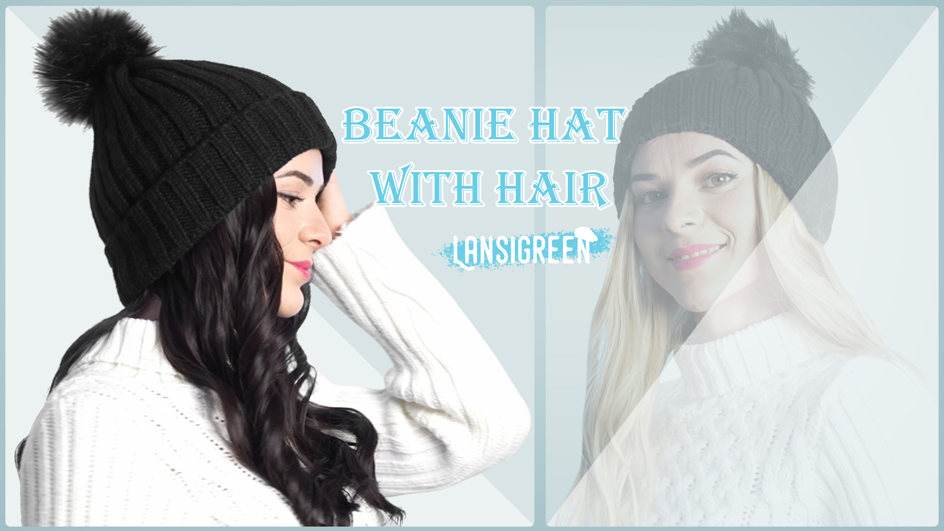 Amazon.com : Lansigreen Wig Beanie Hat with Long Wavy Hair
