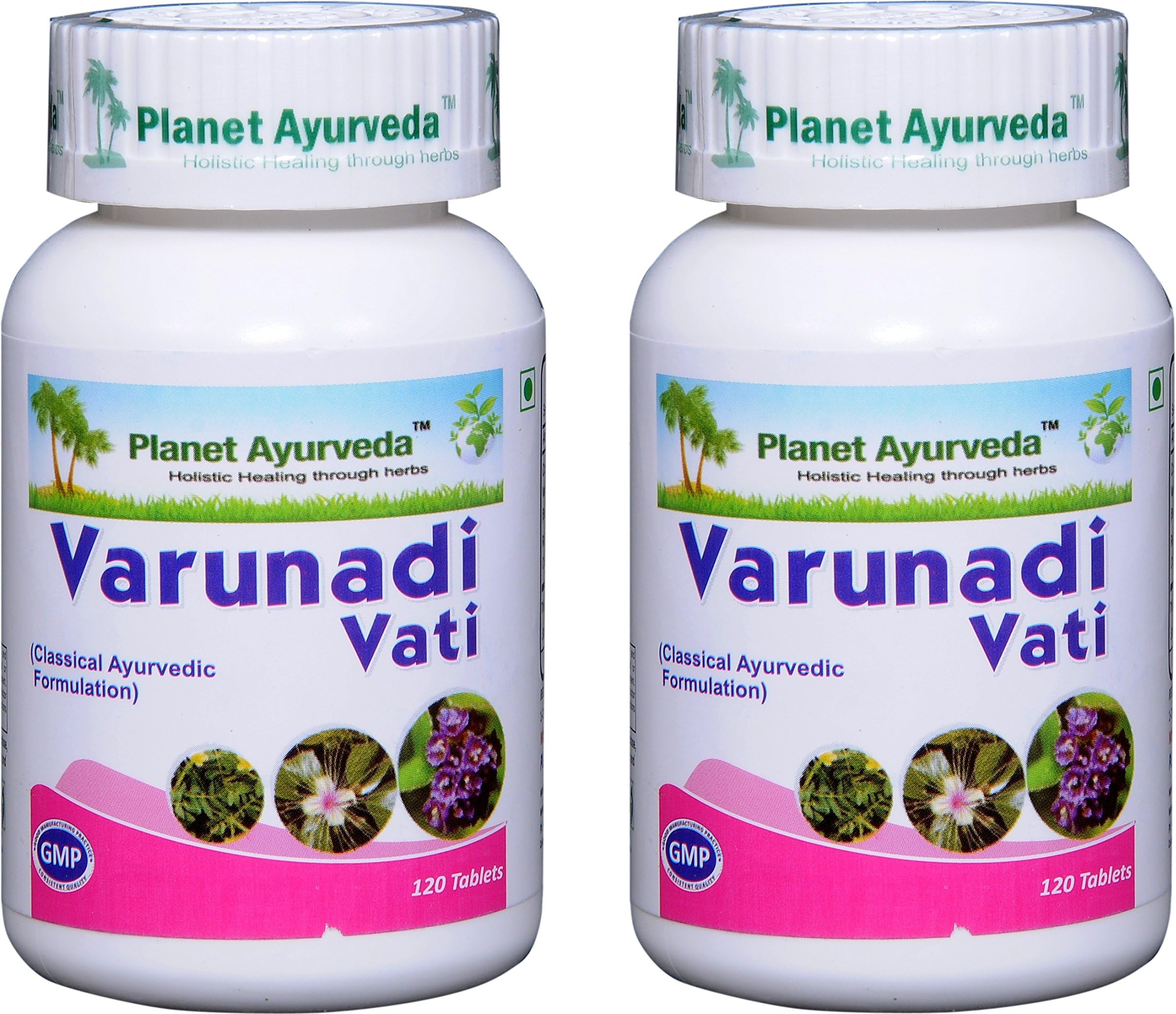 Planet Ayurvda Varunadi Vati - Herbal Tablets, 100% Natural and Pure - 2 Bottles (Each Bottle Contains 120 Tablets)