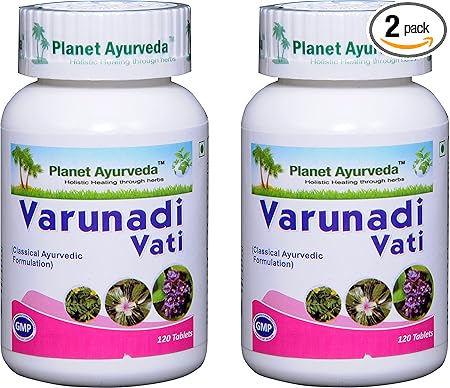 Planet Ayurvda Varunadi Vati - Herbal Tablets, 100% Natural and Pure - 2 Bottles (Each Bottle Contains 120 Tablets)