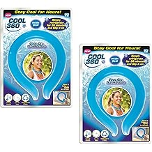 Cool 360 Cooling Neck Wraps, Set of 2&ndash; Reusable Neck Cooling Tubes for Hot Weather, Wearable Body Cooler Ice Rings for Summer Heat Relief, Sports, Outdoors, Hot Flashes &amp; Exercise&ndash; by Spark Innovators