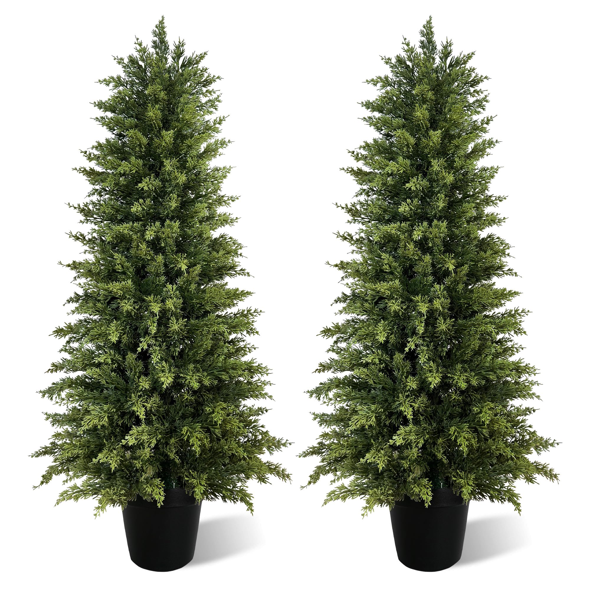 Vitalismo Künstliche Pflanzen wie echt Kunstbaum Zypress mit Topf 123cm | UV-beständig, Naturgetreue Optik, Kunstpflanze Outdoor Wetterfest für Zimmerdekoration Eingang Balkon Garten Weihnachtsdeko