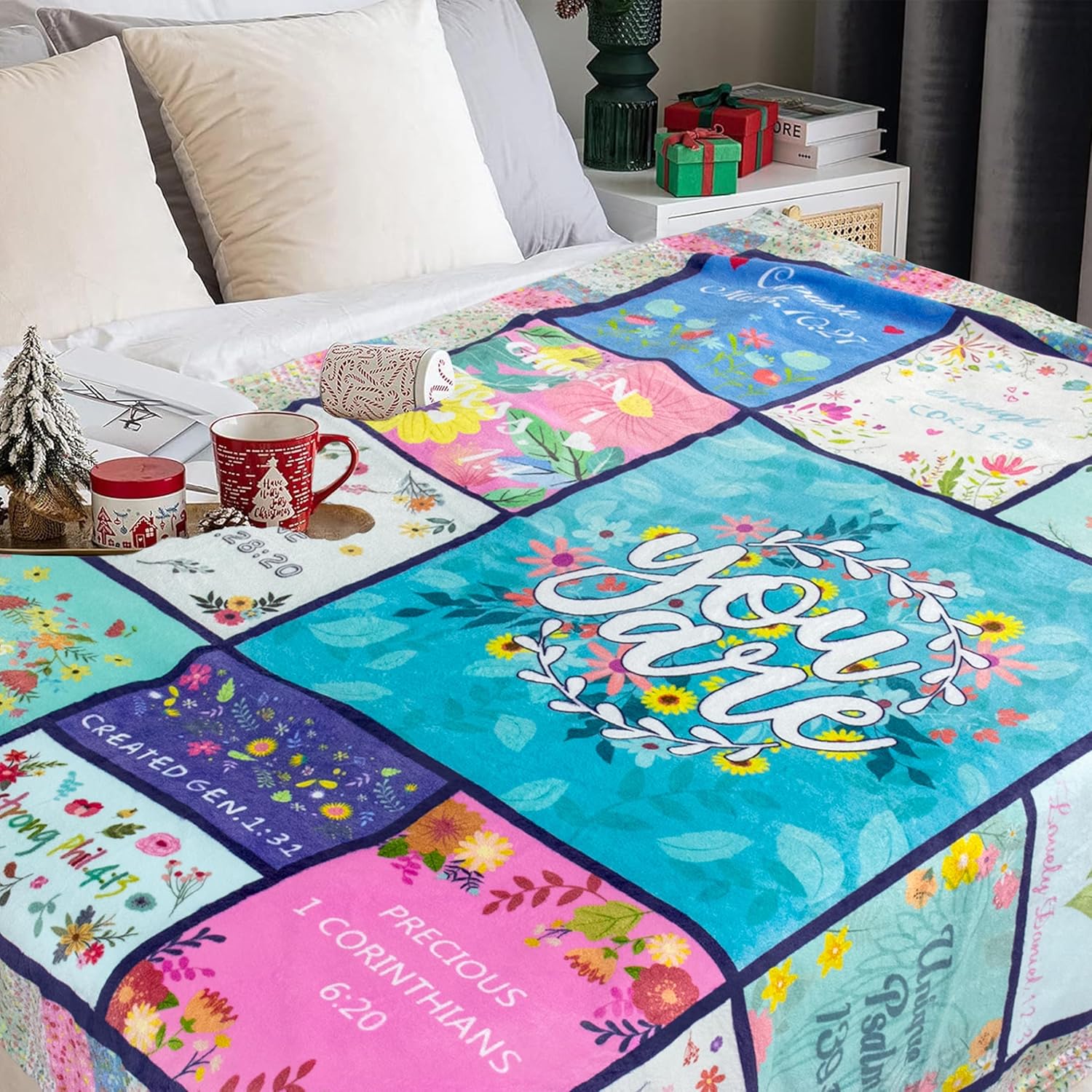 Christian Gifts for Women Faith, Christian Throw Blanket 50'' x 60'', Christmas Birthday Gifts for Women, Religious Inspirational Catholic Gifts, Baptism Confirmation Spiritual Gift for Girl - Image 4