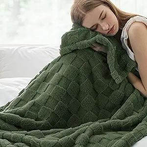 Bedsure GentleSoft Dark Green Throw Blanket for Couch - Super Soft Cozy Blankets Gifts for Women Men Girls, Cute Small Fleece Throws for Bedroom Home Decor, 50x70 Inches