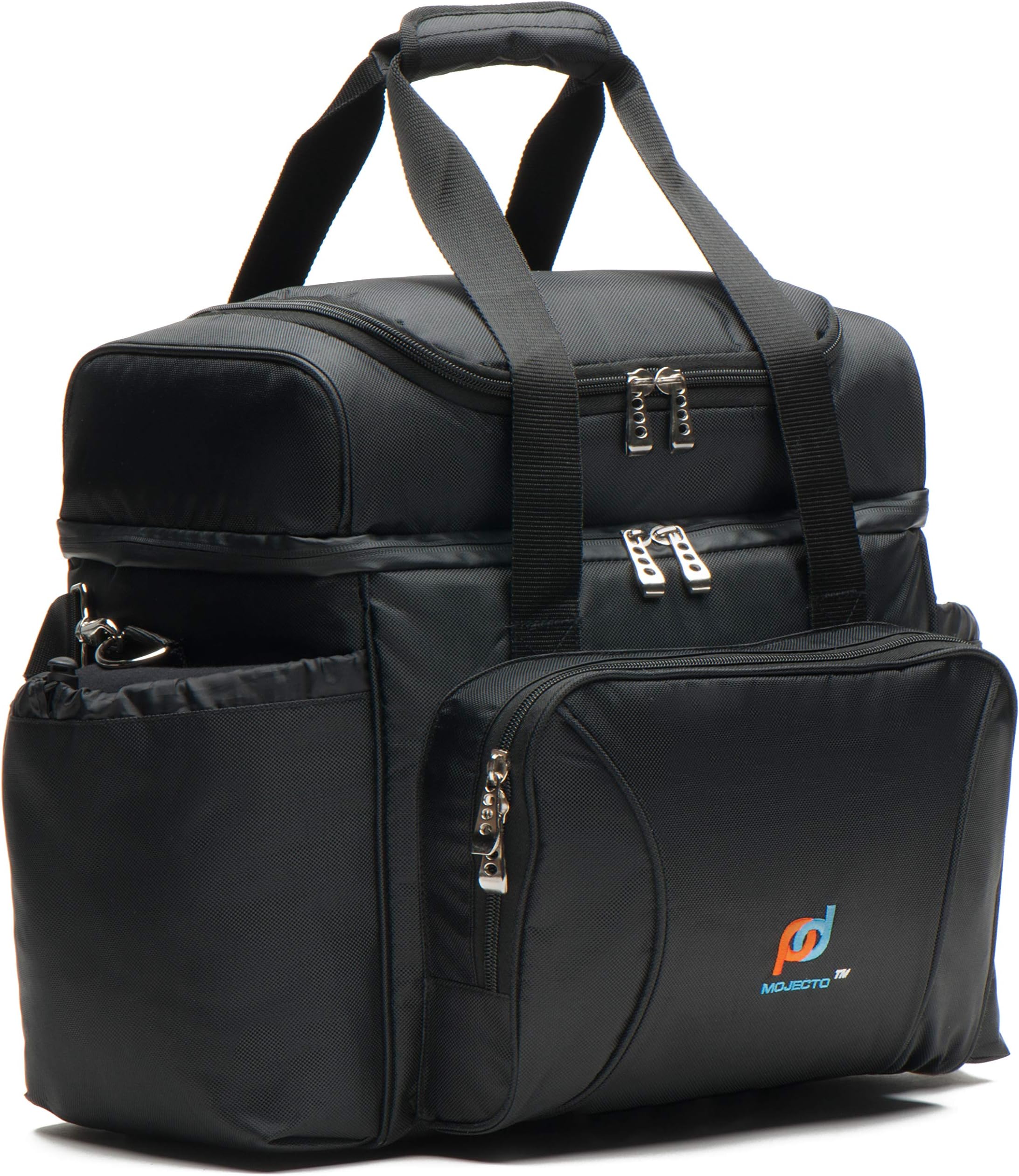 MOJECTO Large Cooler Bag with Leakproof Hard Liner. Heavy Duty Fabric, Thick Foam Insulation, Large Pockets, Zipper and Metal Clips.