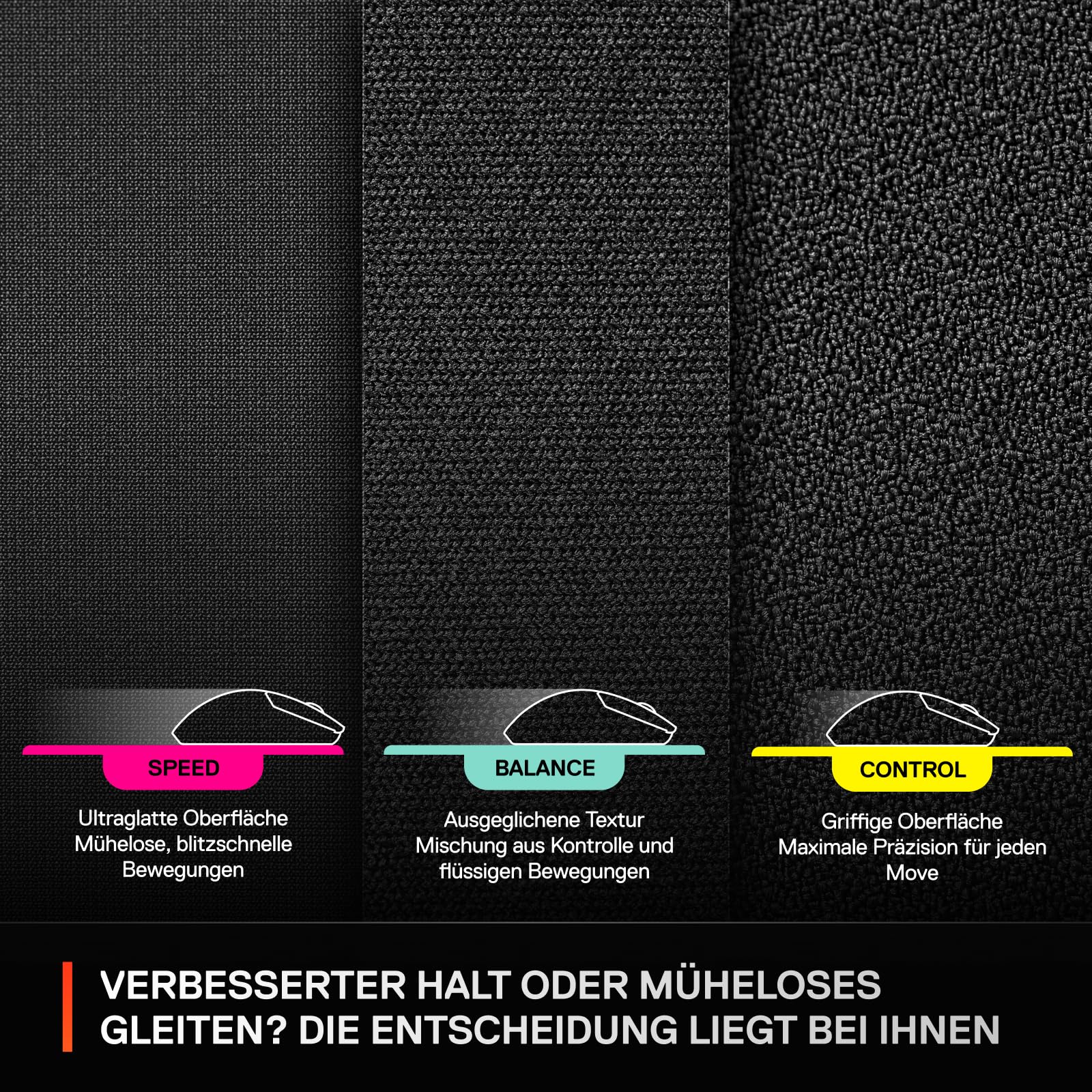Steelseries QcK XL Performance Balance Gaming-Mauspad – Extradichte für sanftes Gleiten – Flache, abgesteppte Säume – rutschfeste Neopren-Gummibasis – 900 x 400 mm – FPS, MOBA, RTS, MMO