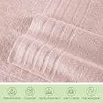 Elegant Comfort 4 Lines Viscose Stripe 6-Piece Premium Towel Set - 100% Turkish Cotton High Absorbent Luxury Bathroom Towels – Includes 2 Washcloths, 2 Hand Towels and 2 Bath Towels Set, Dusty Rose