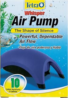 Tetra Whisper 10 Air Pump for Aquariums Up to 10 Gallons - Quiet, Powerful Aeration Non-UL