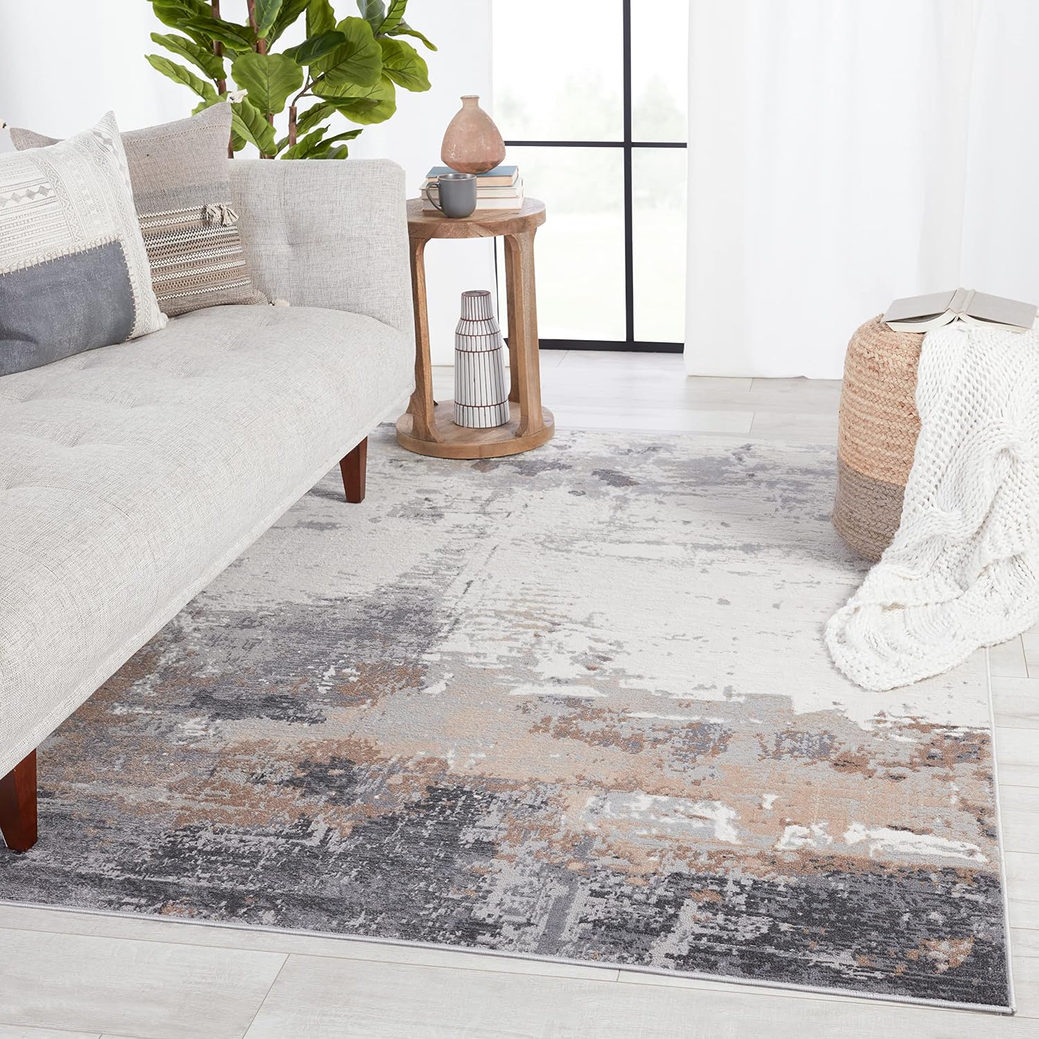 Jaipur Living Vibe Forsythe Abstract Gray/Ivory Area Rug (5'X8') (GRO02)