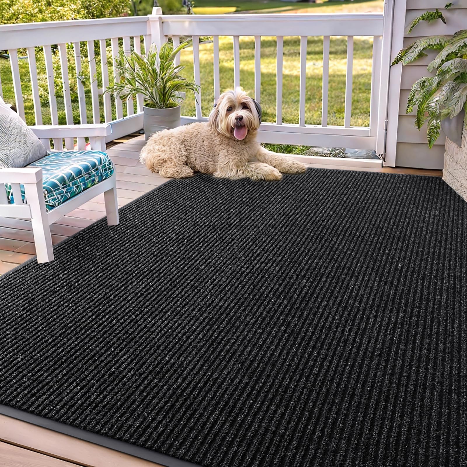 OLANLY Front Door Mat Indoor Outdoor Entrance, Waterproof Heavy Duty Doormat, Fade Resistant, Low Profile, Easy Clean Patio Porch Welcome Floor Mats for Entry, 29.5x17, Beige — view 98