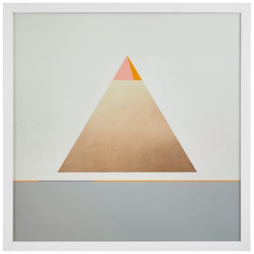 Rivet Modern Gold Pyramid Triangle Print Wall Art
