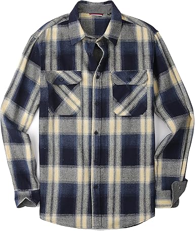 Alex Vando Mens Button Down Shirts Regular Fit Long Sleeve Casual Plaid Flannel Shirt