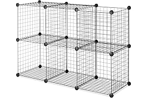 Whitmor Plastic Stackable Wire Storage Cubes (Set of 6)