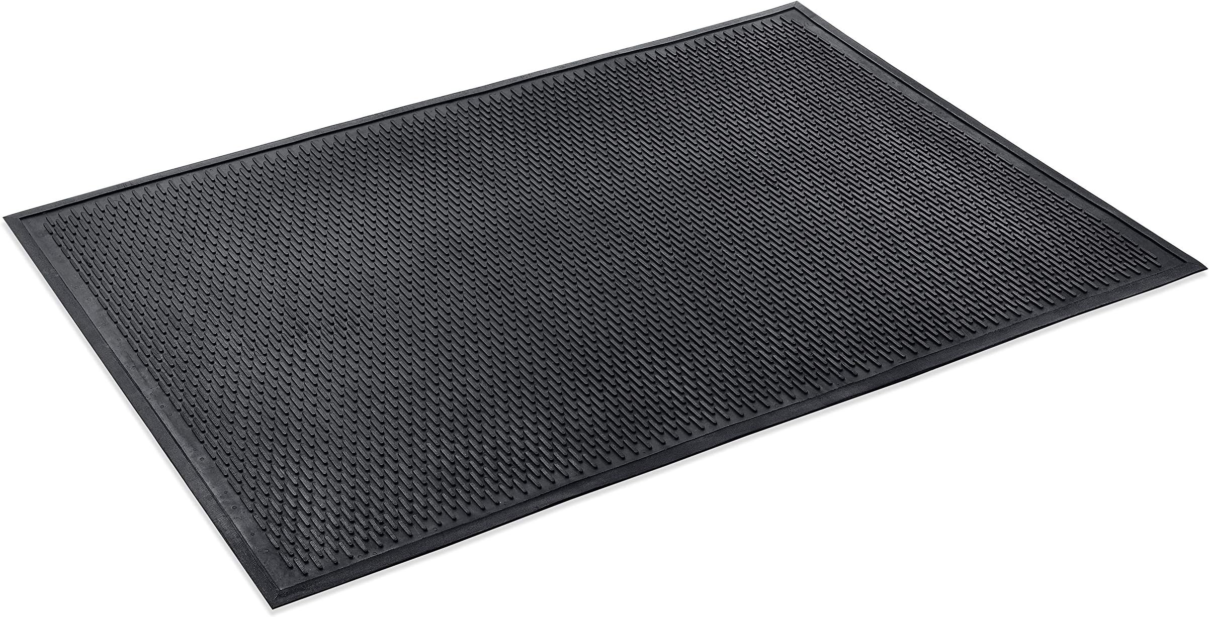 Kempf Heavy-Duty Rubber Scraper Mat, 3' x 5', Non-Slip Entrance/Outdoor Floor Mat