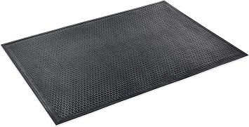 Kempf Heavy-Duty Rubber Scraper Mat, 3 x 5, Non-Slip Entrance/Outdoor Floor Mat