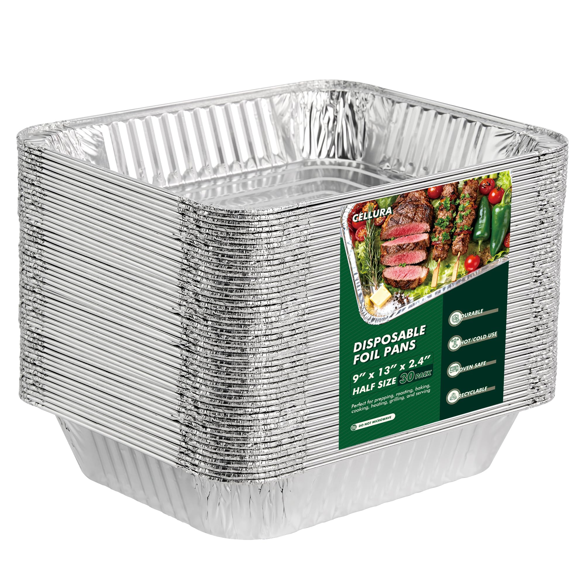 9x13 Foil Pans - 30 Pack Disposable Baking -1 9x13 Foil Pans - 30 Pack Disposable Baking -1