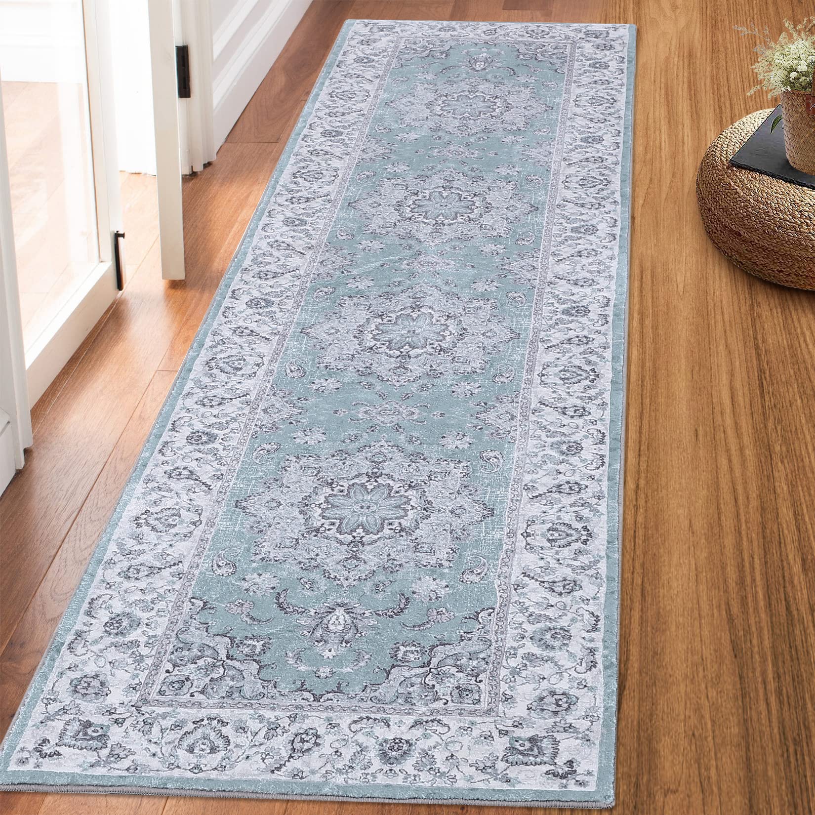 CAROMIO Machine Washable Runner Rug Mat for Hallway Vintage Distressed