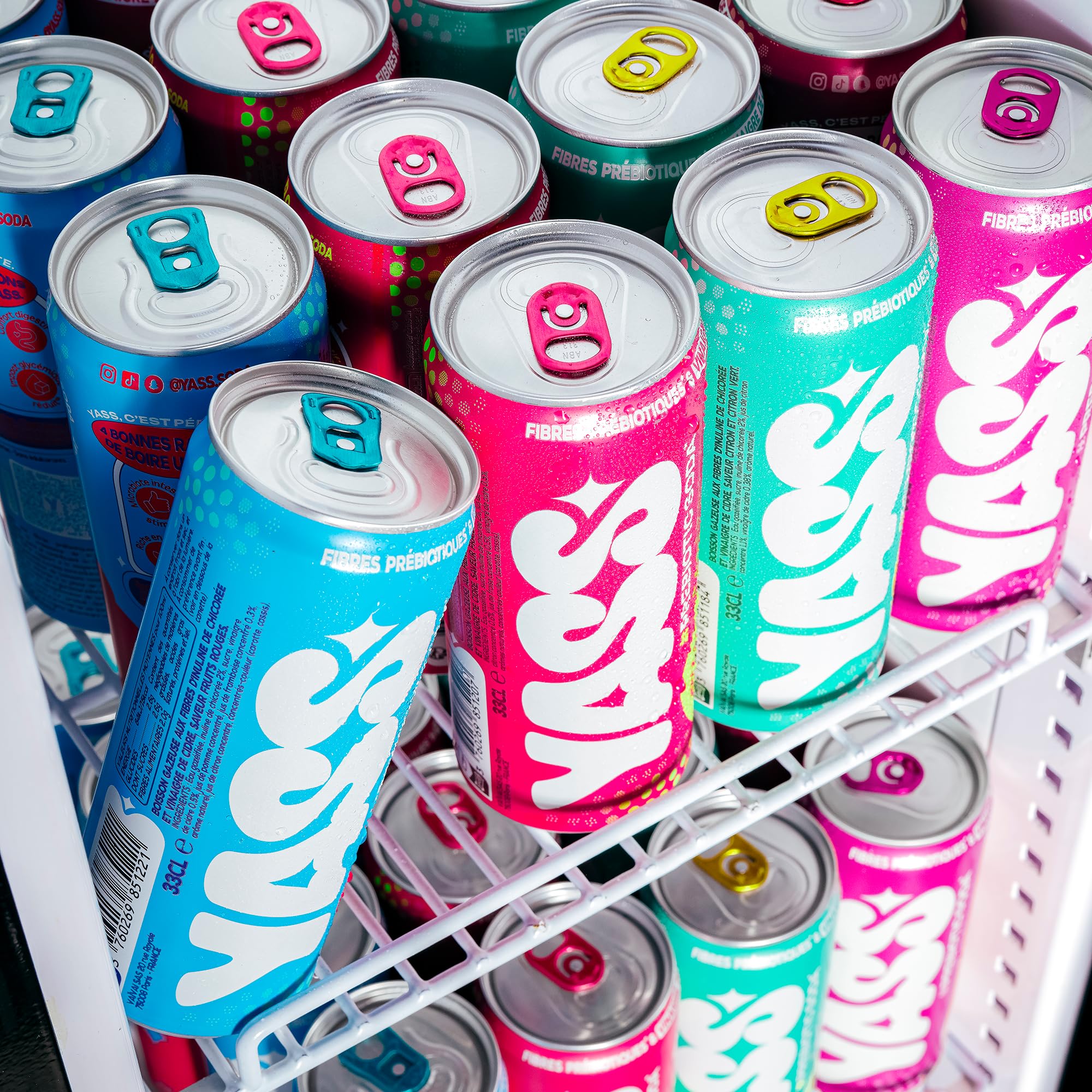 YASS Soda Prébiotique -Saveur CITRUS TWISTER - Le Soda Sain & Stylé qui Prend Soin de Ton Ventre 6.6g de Fibres et -60% de sucre-12 canettes de 33cl